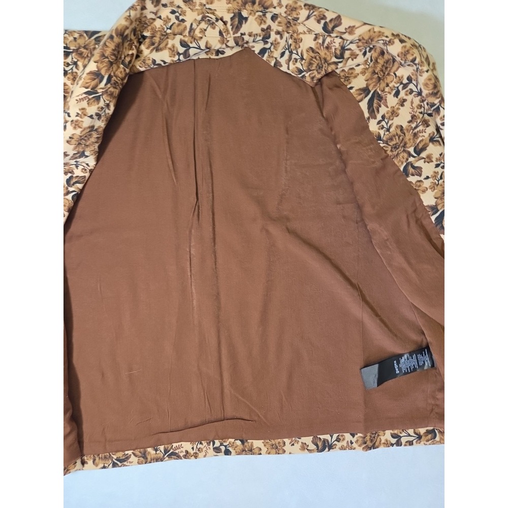 Free People Cali Floral Print Boxy Single Breasted Blazer Sand Sable Size L $168 - Picture 14 of 16